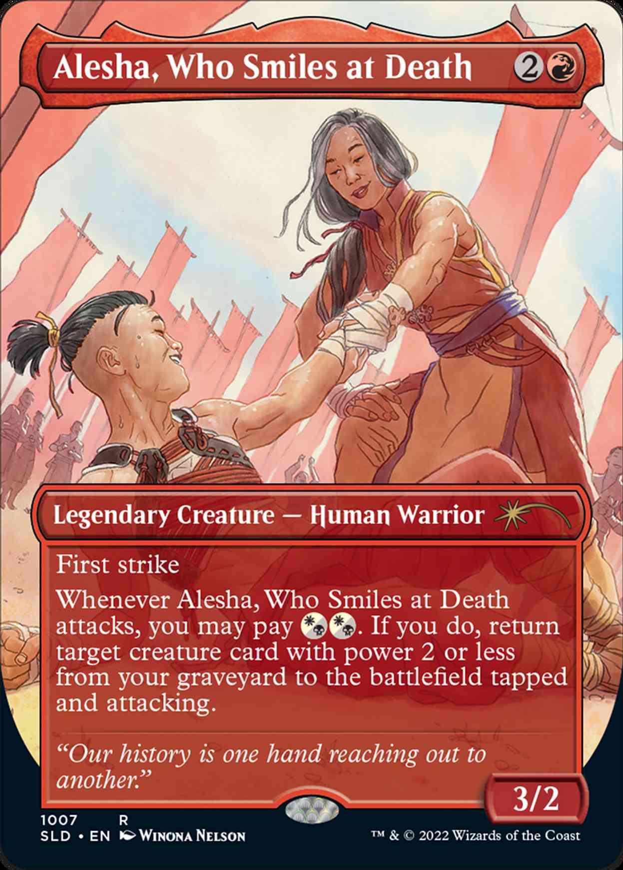 Alesha, Who Smiles at Death magic card front