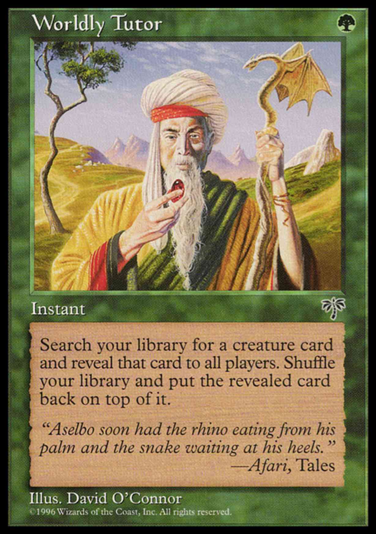 Worldly Tutor magic card front