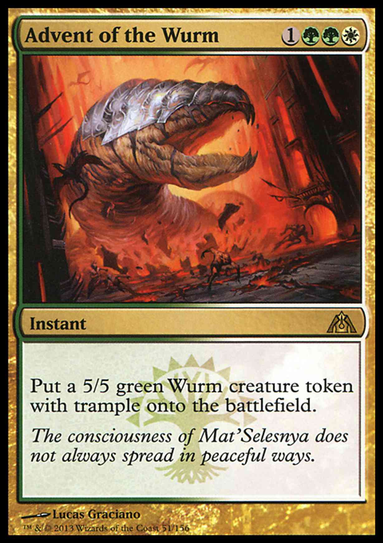 Advent of the Wurm magic card front