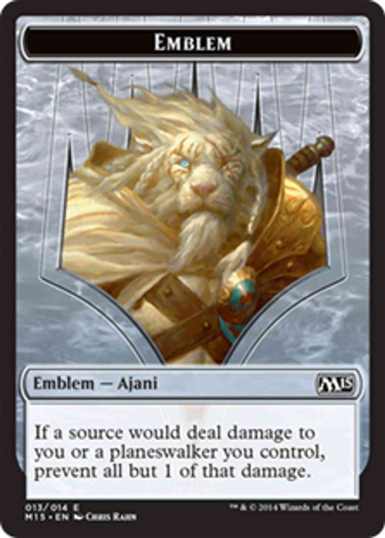 Emblem - Ajani Steadfast magic card front