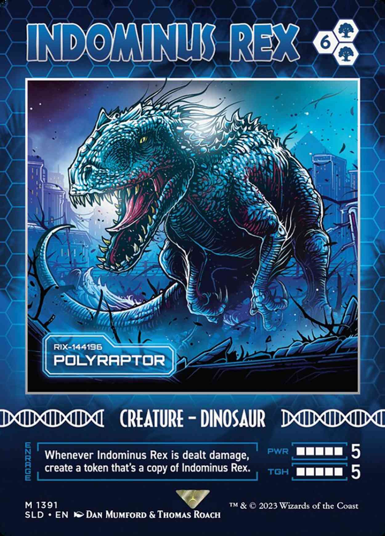 Indominus Rex - Polyraptor (Rainbow Foil) magic card front