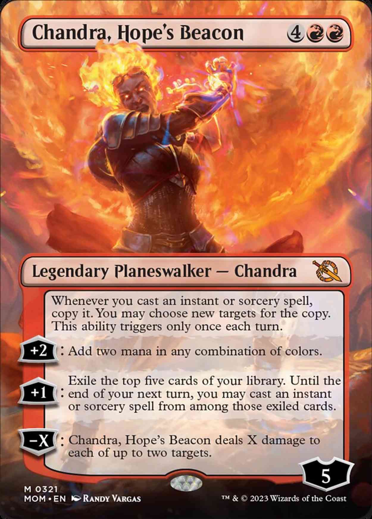 Chandra, Hope's Beacon (Borderless) magic card front