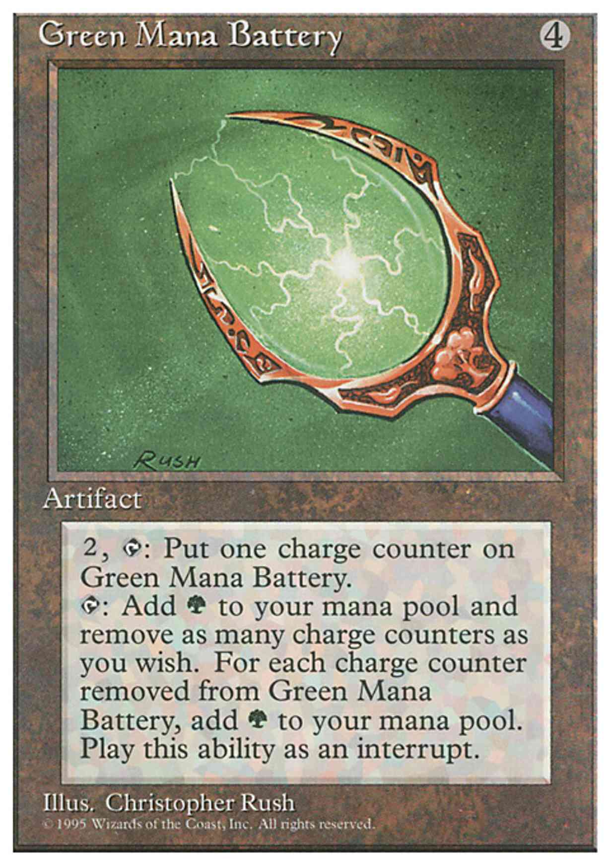Green Mana Battery magic card front