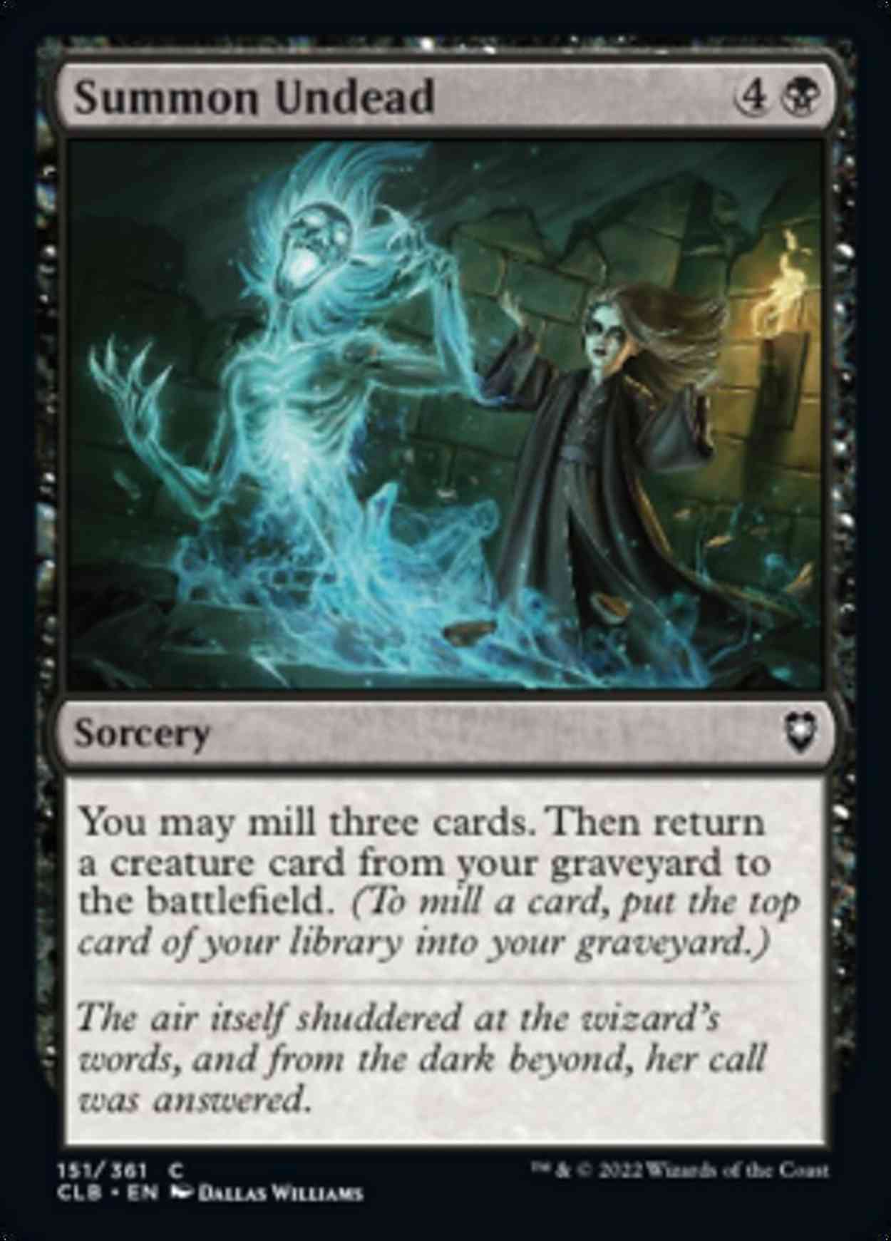 Summon Undead magic card front