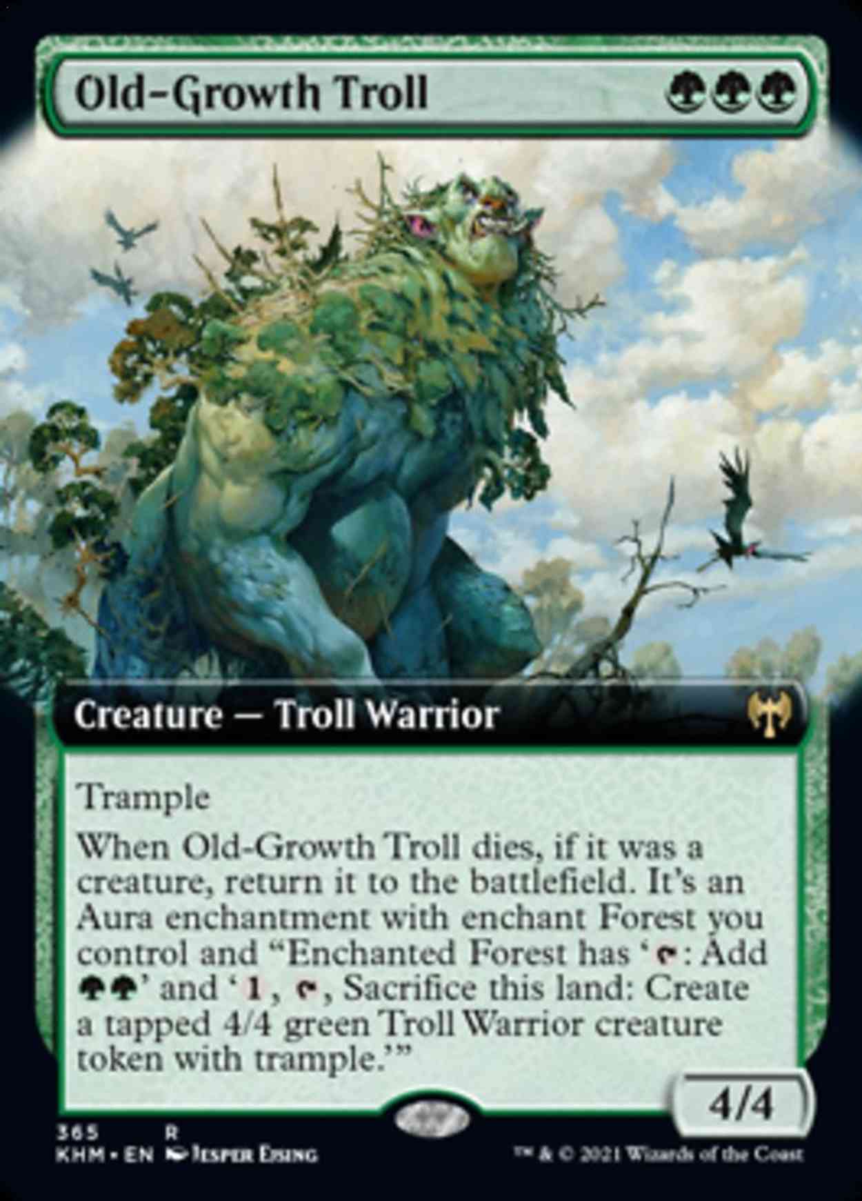 Old-Growth Troll (Extended Art) magic card front