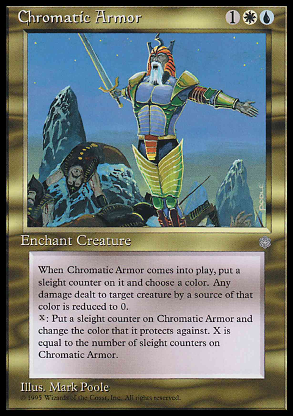 Chromatic Armor magic card front