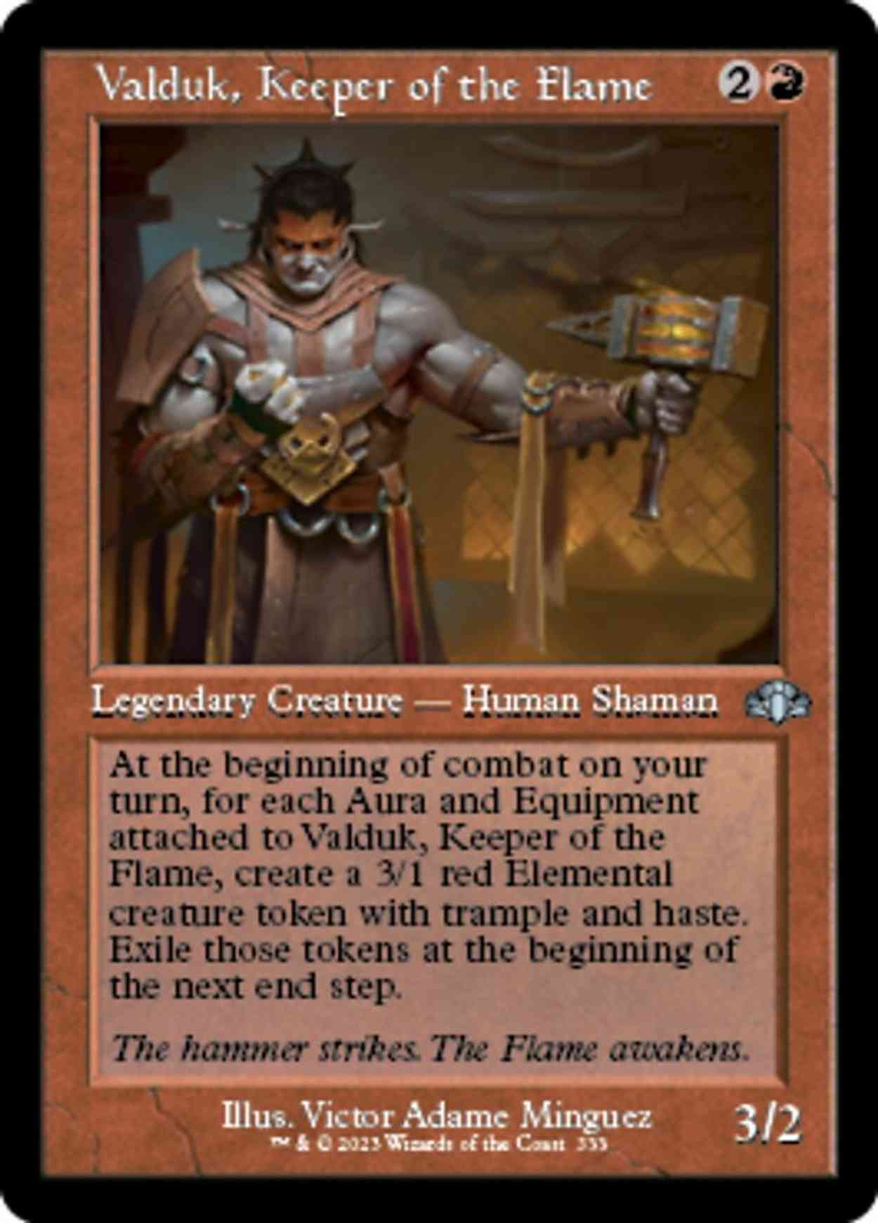 Valduk, Keeper of the Flame (Retro Frame) magic card front