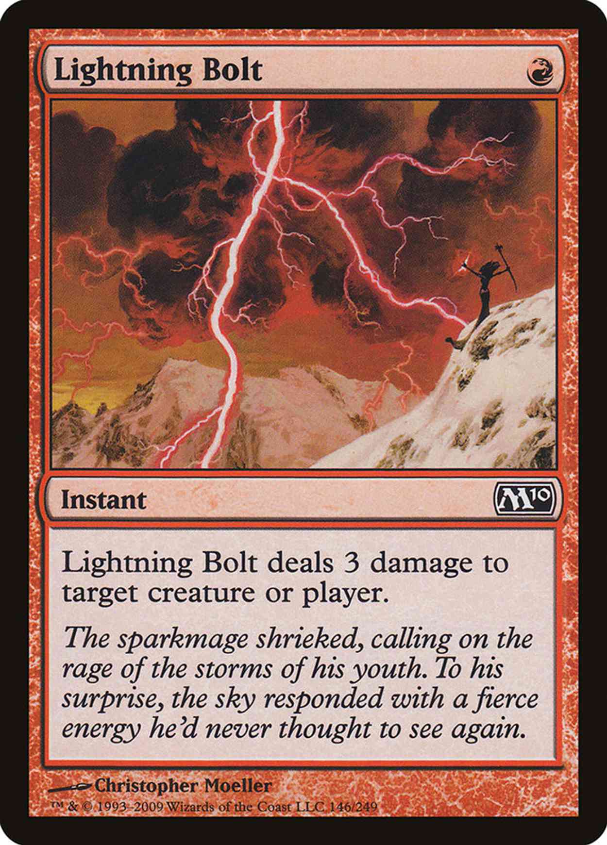 Lightning Bolt (M10) magic card front