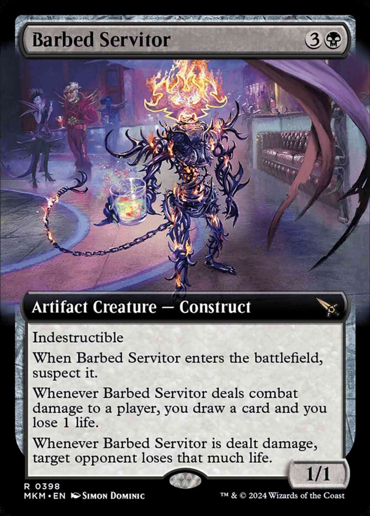 Barbed Servitor (Extended Art) magic card front