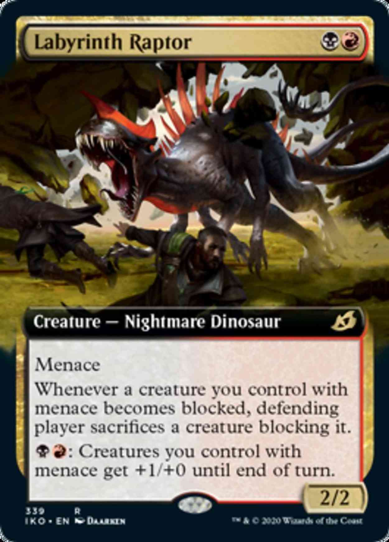 Labyrinth Raptor (Extended Art) magic card front