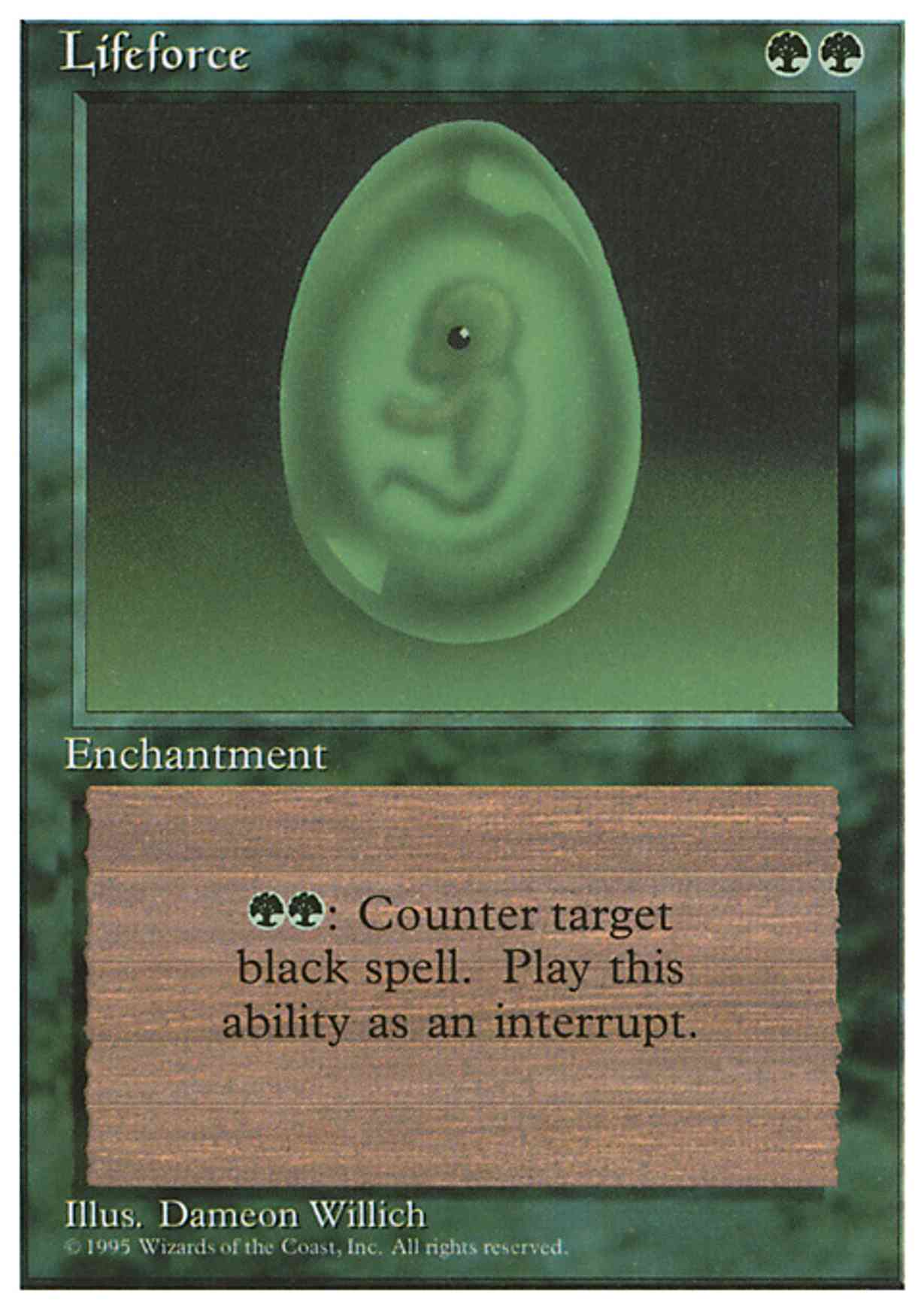 Lifeforce magic card front