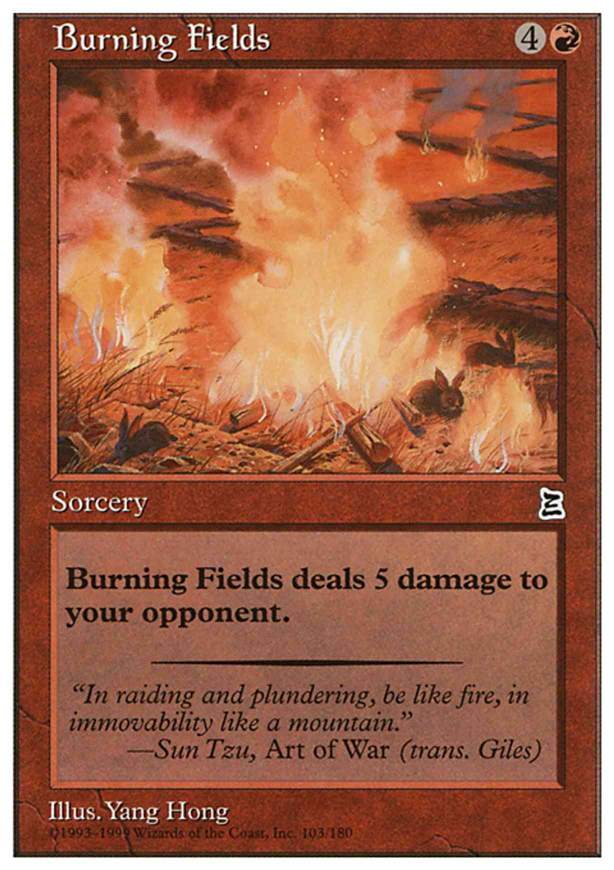 Burning Fields magic card front