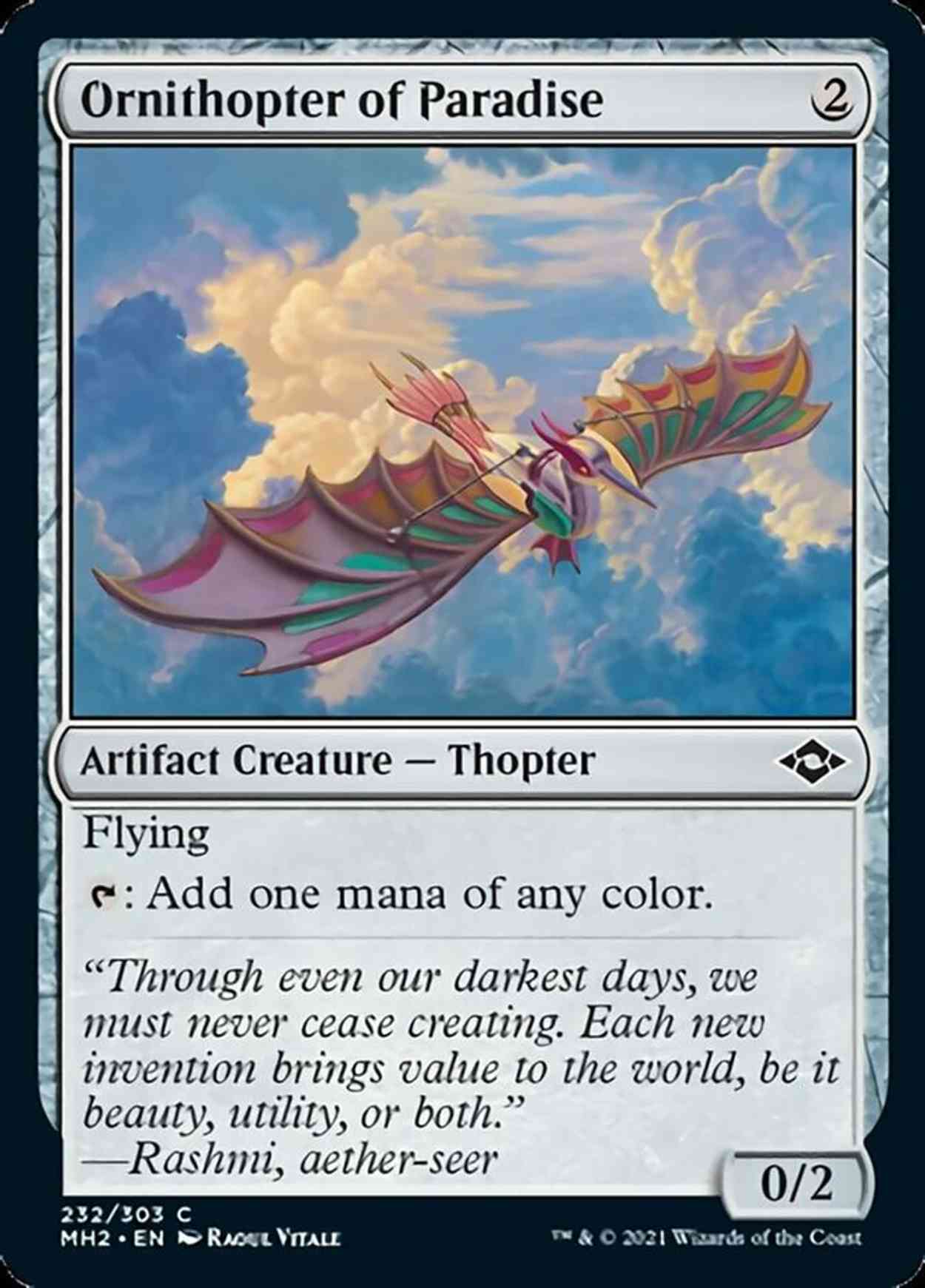 Ornithopter of Paradise magic card front