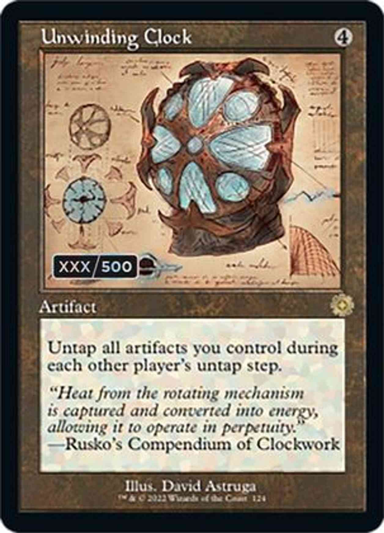 Unwinding Clock (Schematic) (Serial Numbered) magic card front
