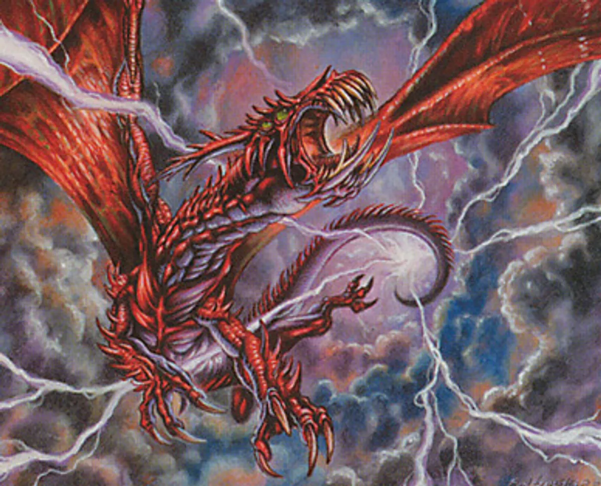 マジック：ザ・ギャザリング Lightning Dragon foil MTG Lightning Dragon MP MTG Urza's Saga 202/350 Magic The