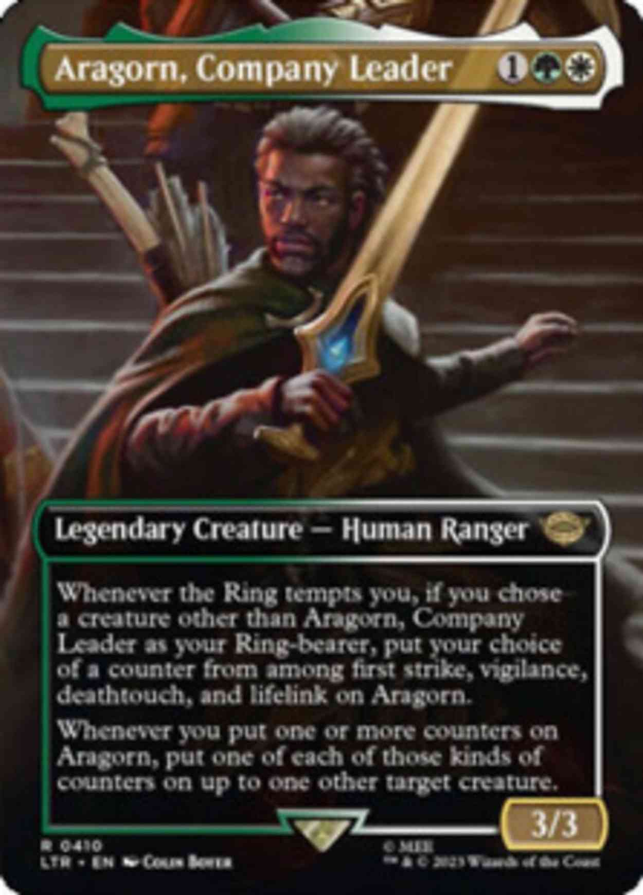 Aragorn, Company Leader (Borderless) magic card front