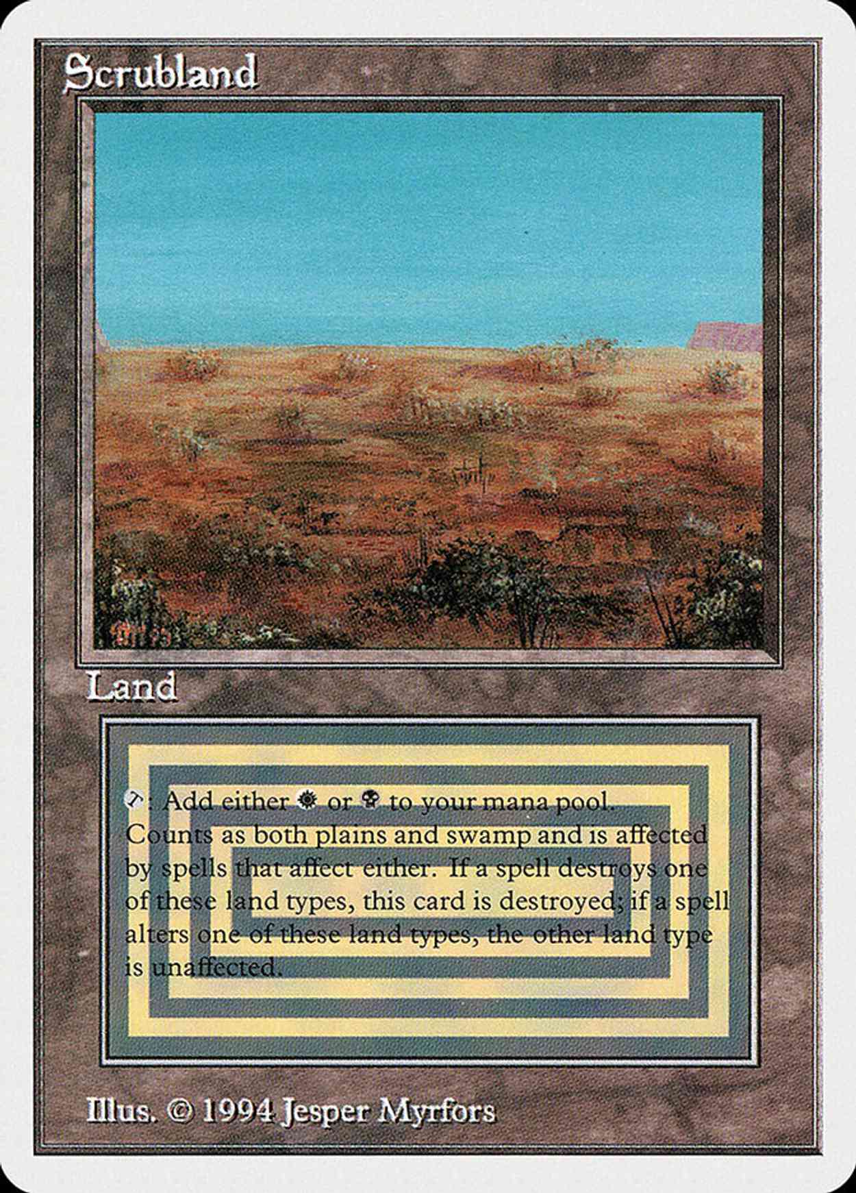Scrubland magic card front