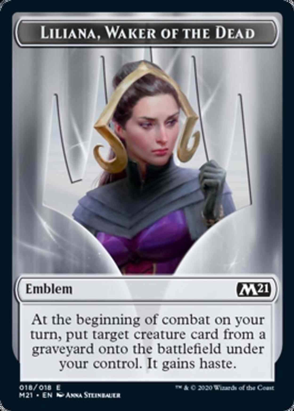 Emblem - Liliana, Waker of the Dead magic card front