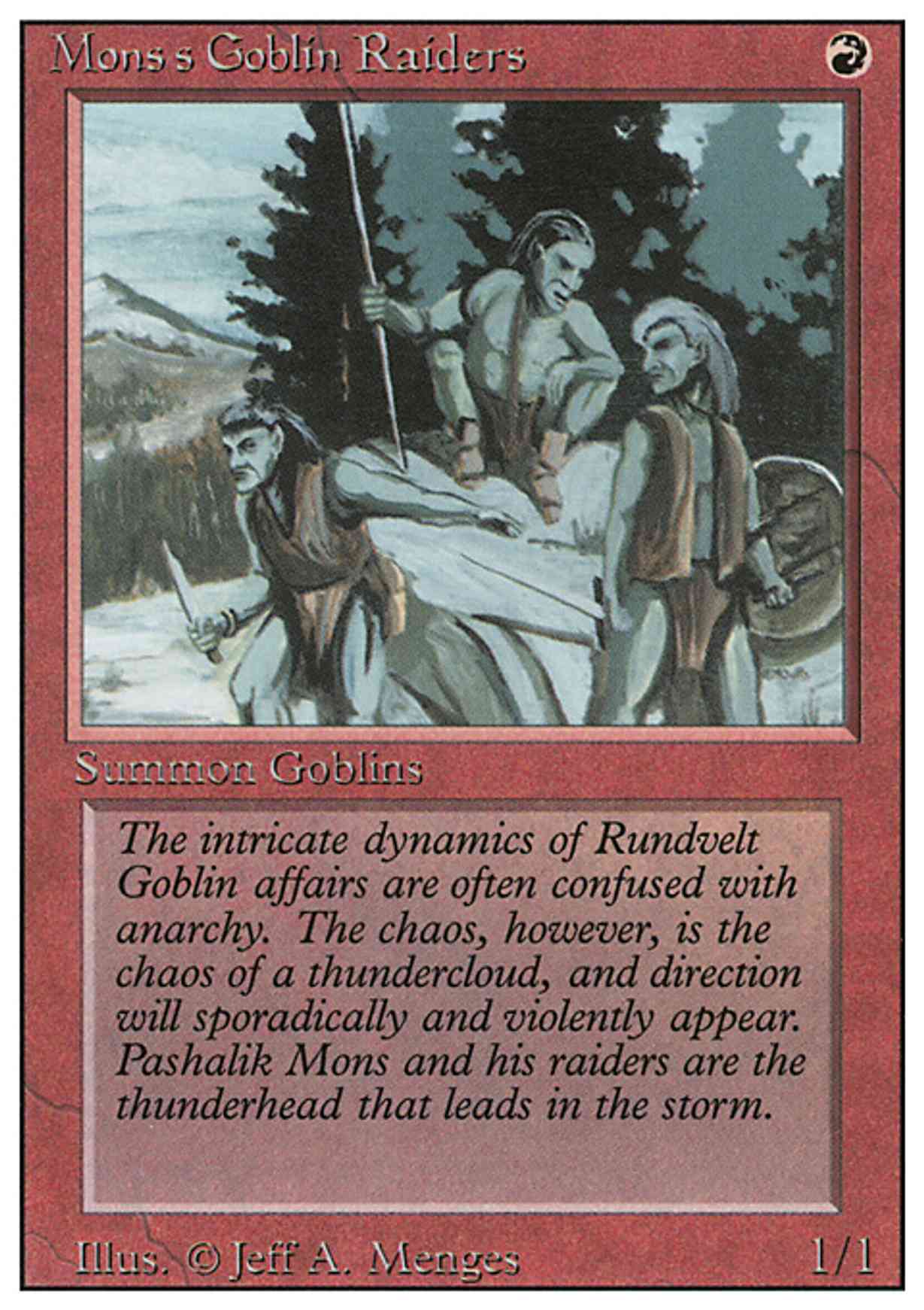 Mons's Goblin Raiders magic card front
