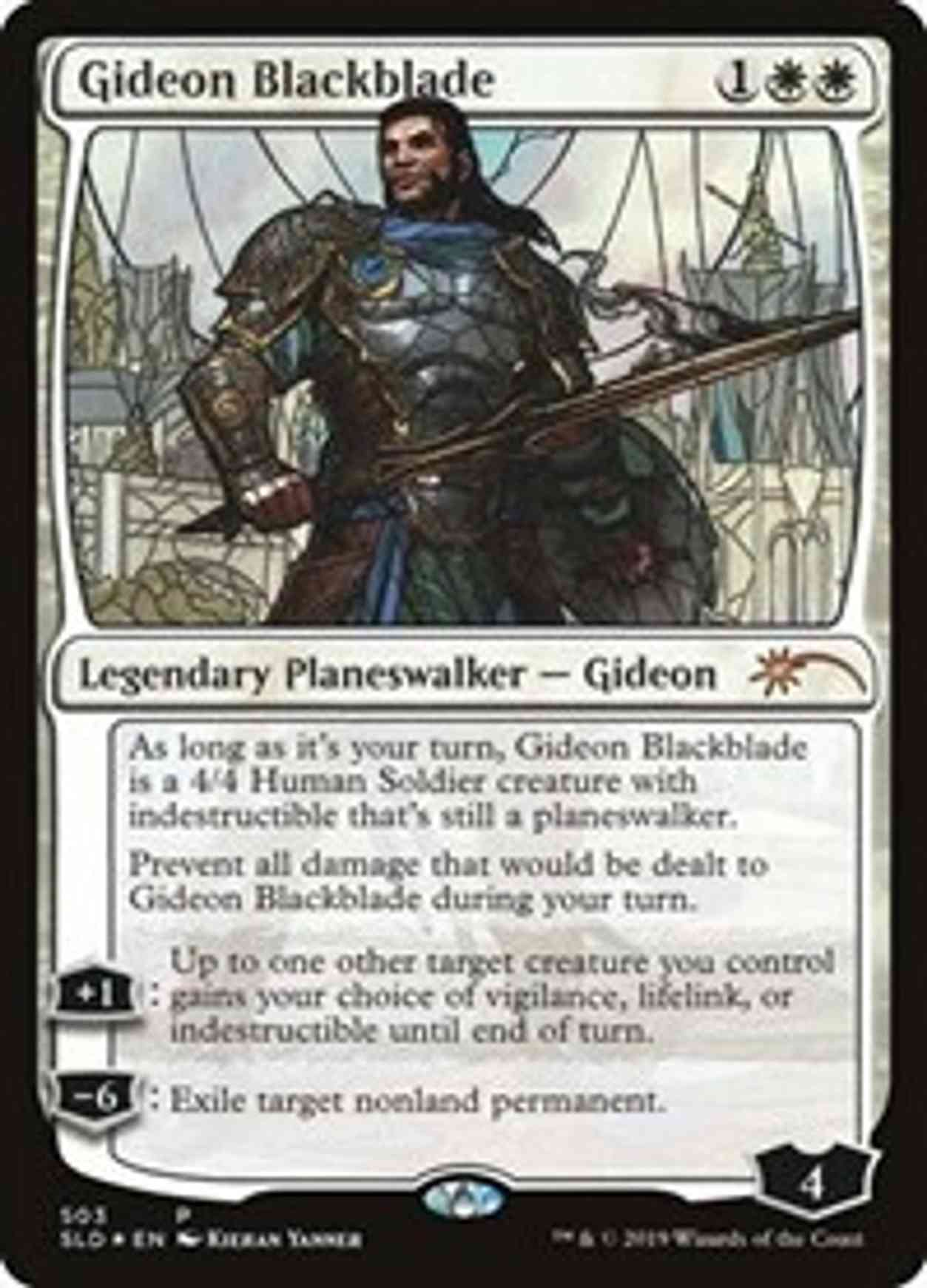 Gideon Blackblade (Stained Glass) magic card front