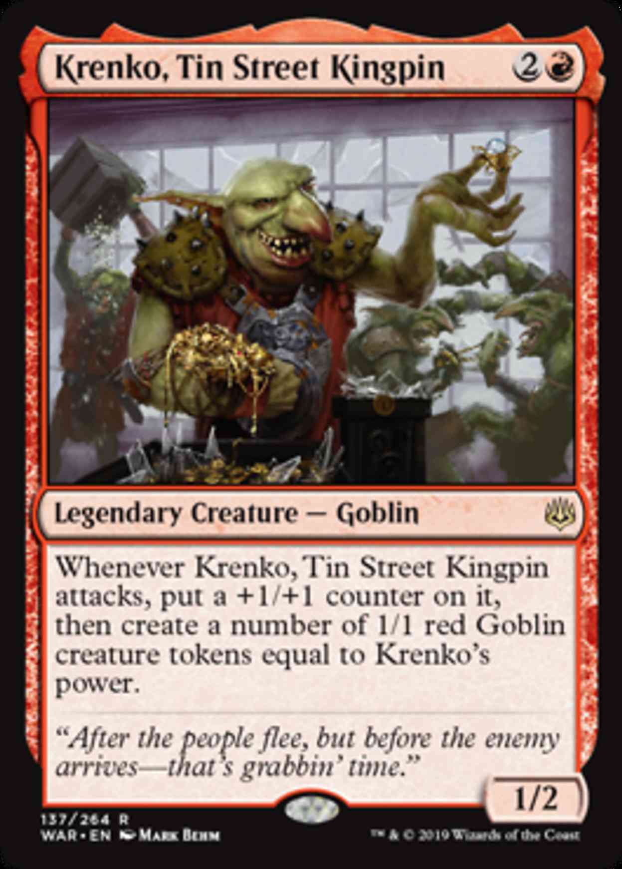 Krenko, Tin Street Kingpin Price from mtg War of the Spark