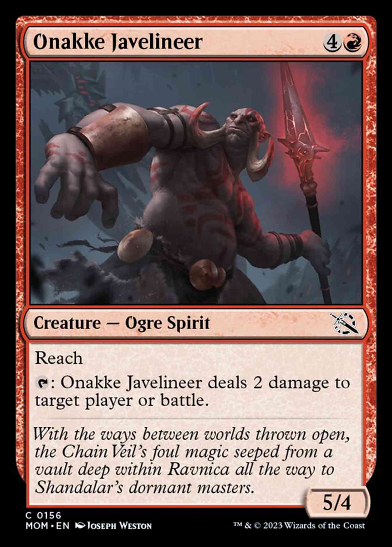 Onakke Javelineer magic card front