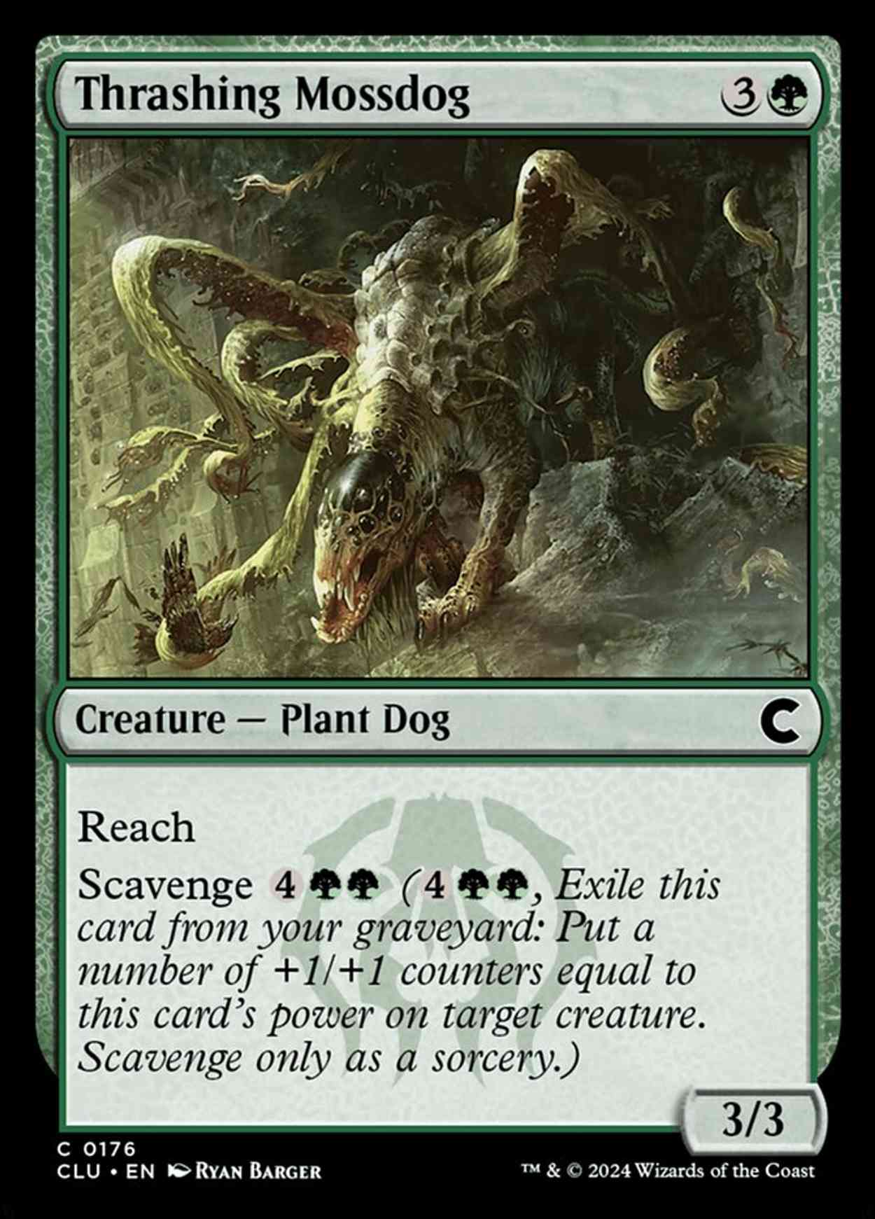 Thrashing Mossdog magic card front