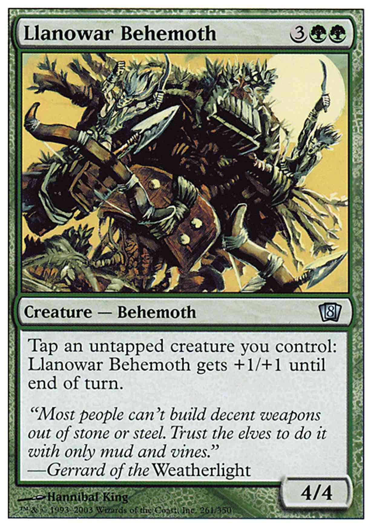 Llanowar Behemoth magic card front