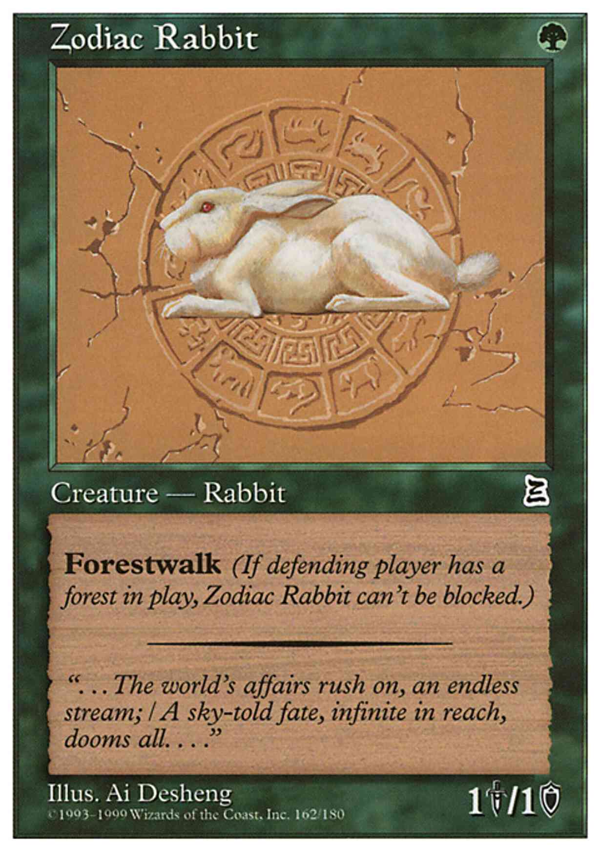 Zodiac Rabbit magic card front
