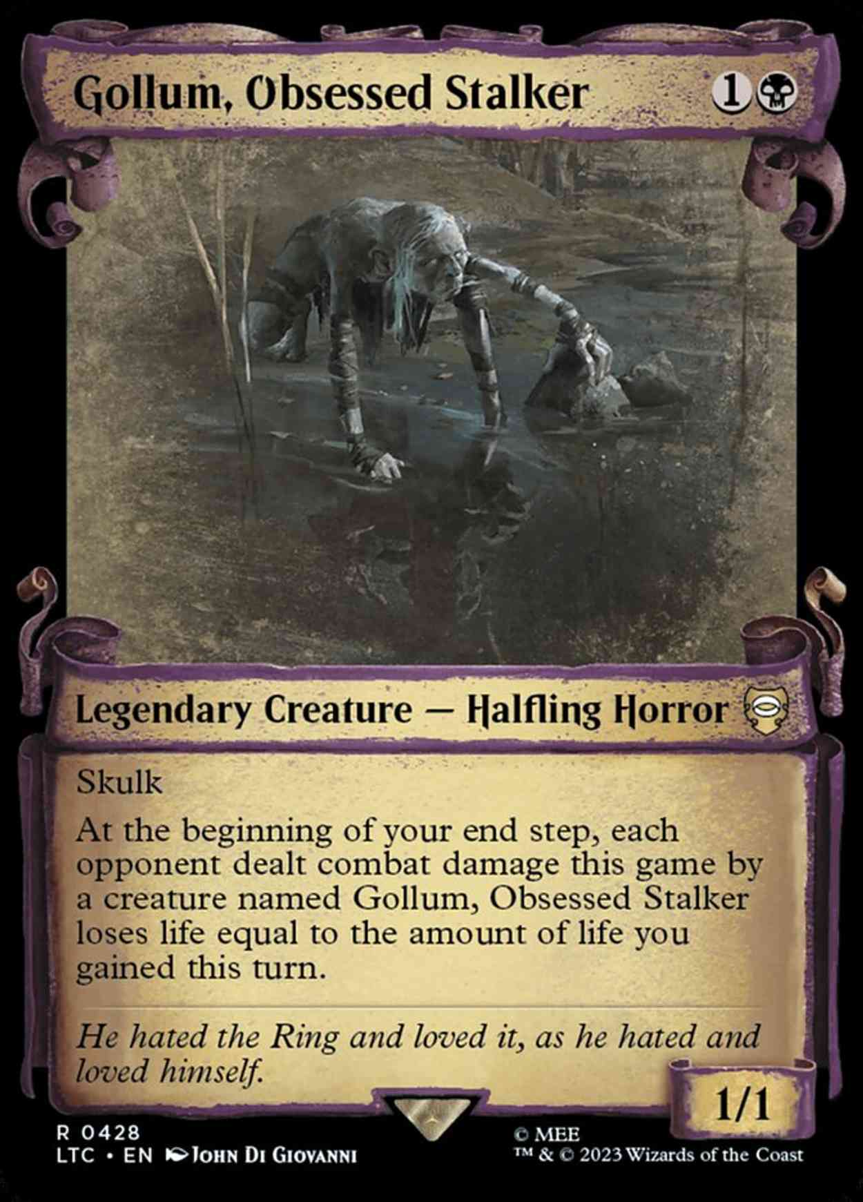 Gollum, Obsessed Stalker (Showcase Scrolls) magic card front