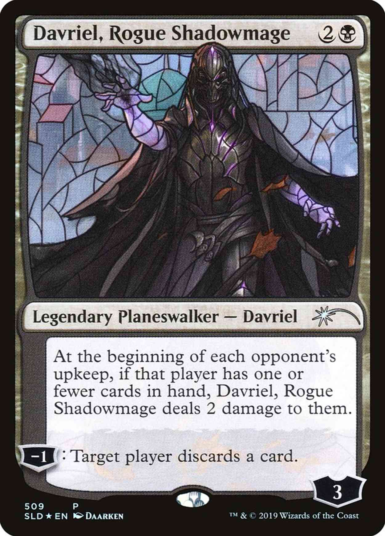 Davriel, Rogue Shadowmage (Stained Glass) magic card front