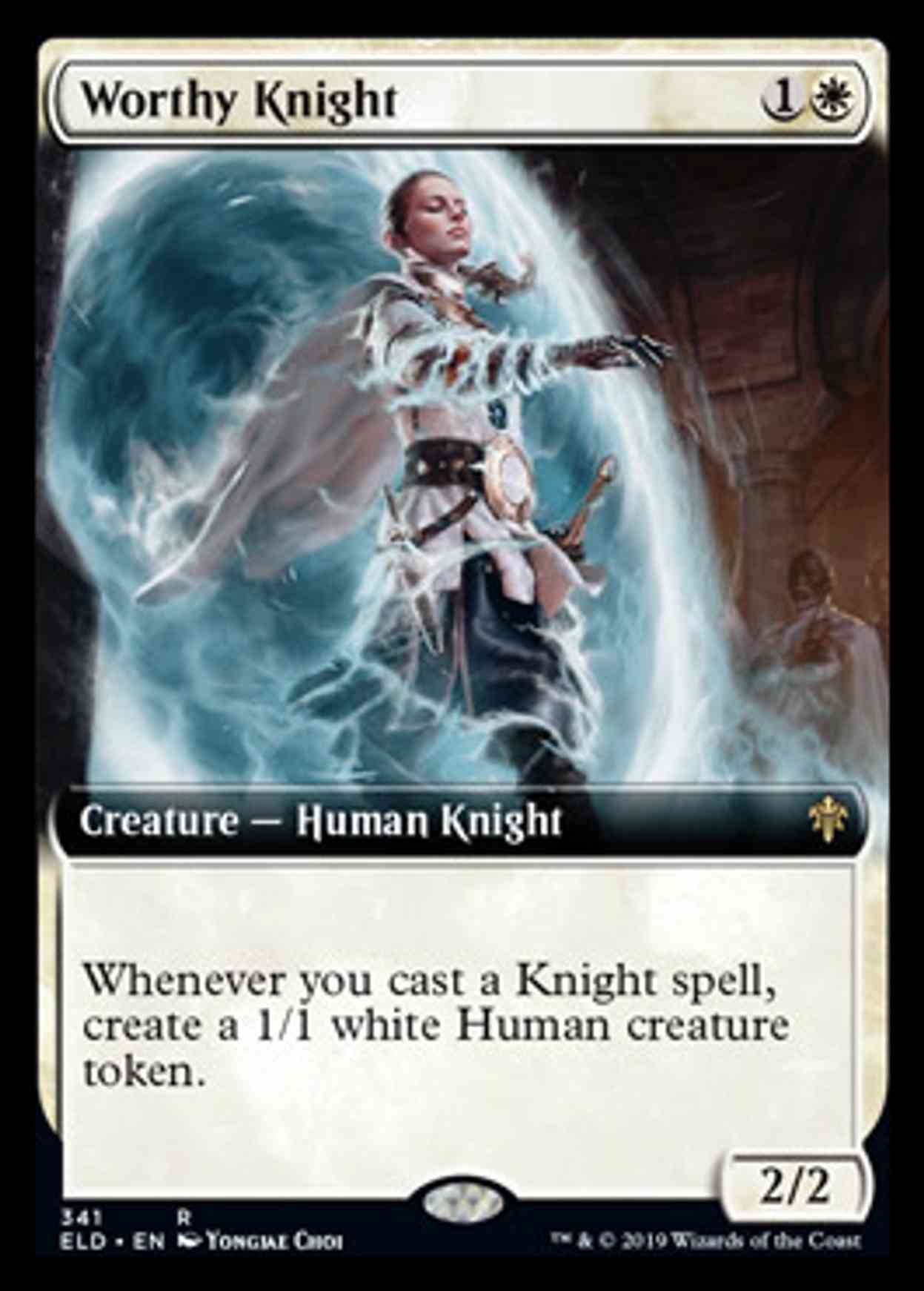 Worthy Knight (Extended Art) magic card front