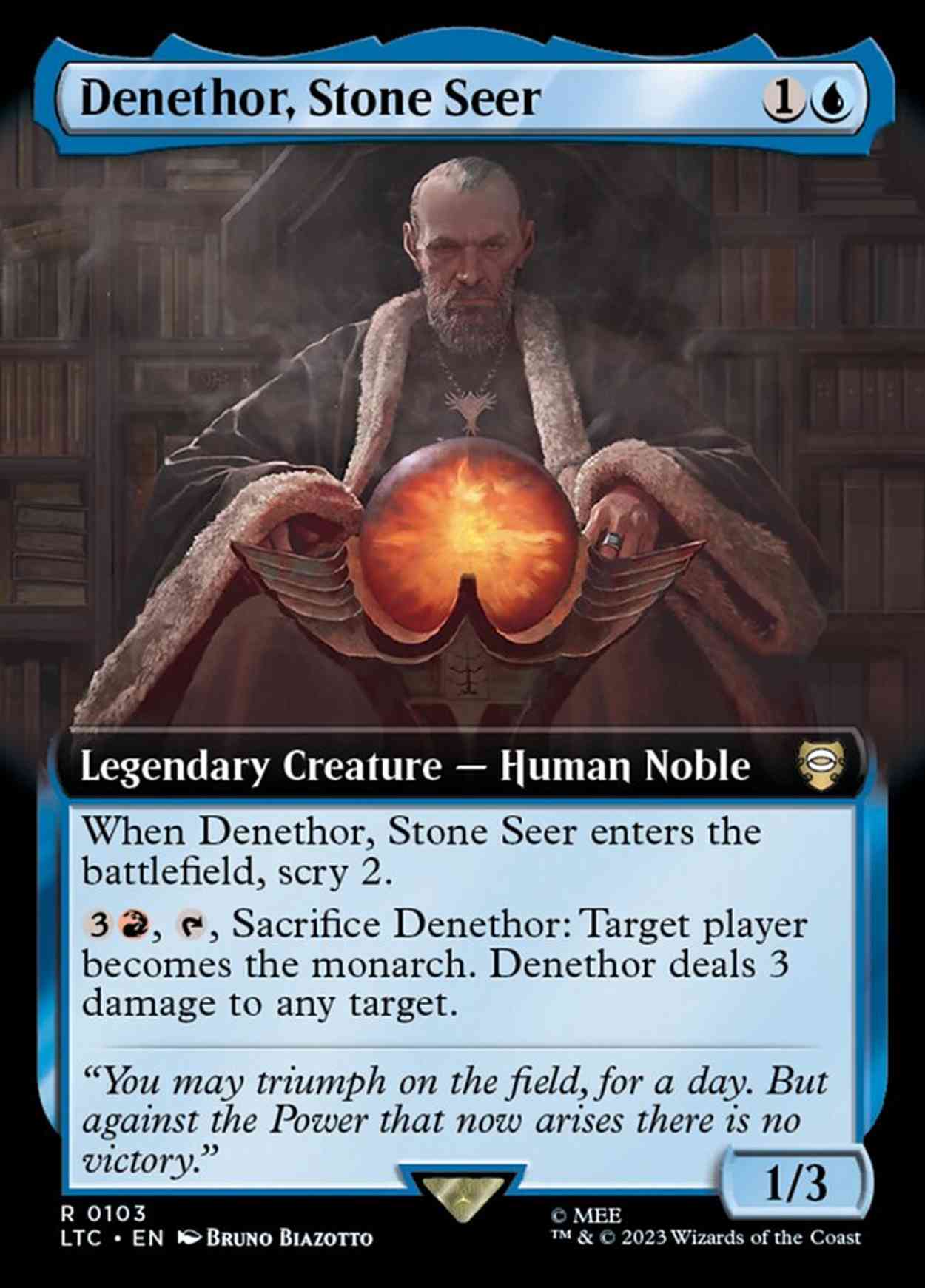 Denethor, Stone Seer (Extended Art) magic card front