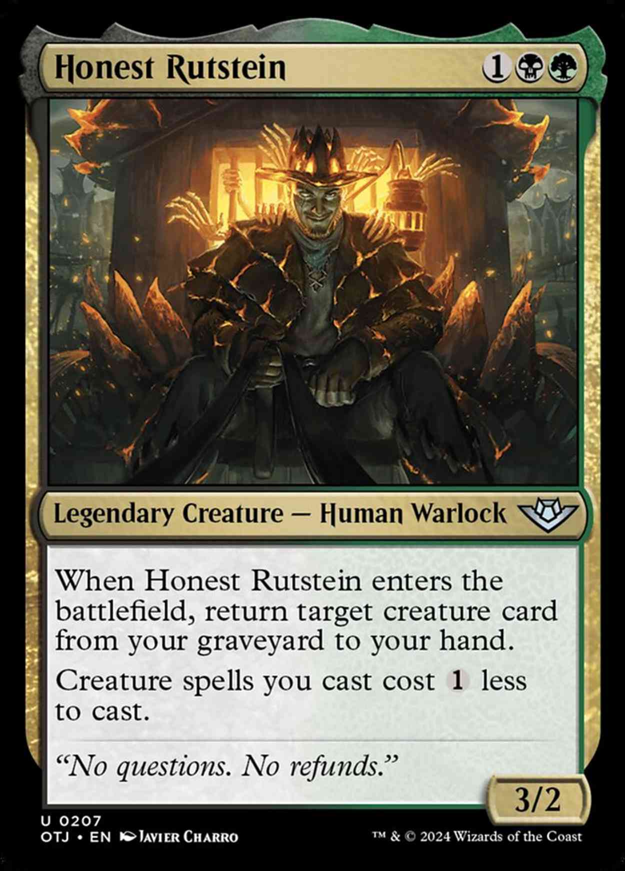 Honest Rutstein Price from mtg Outlaws of Thunder Junction