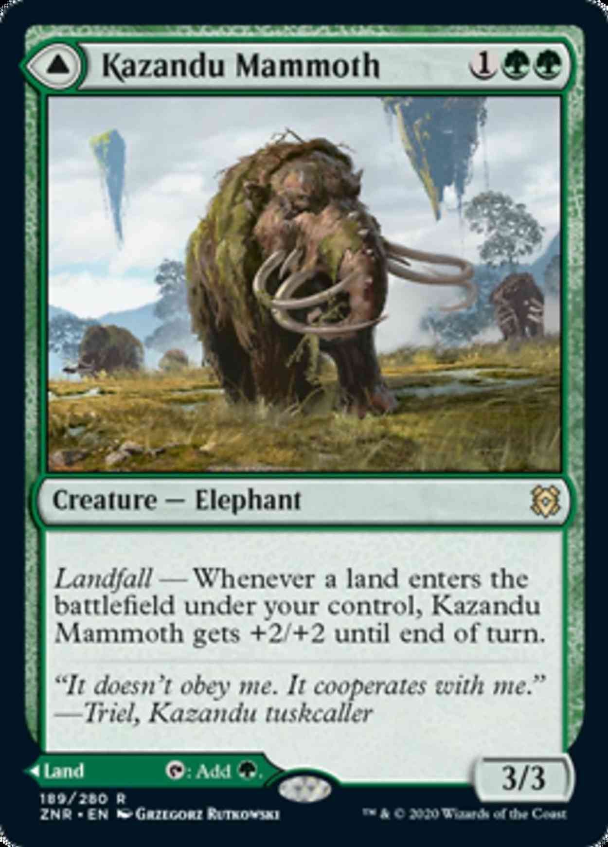 Kazandu Mammoth magic card front