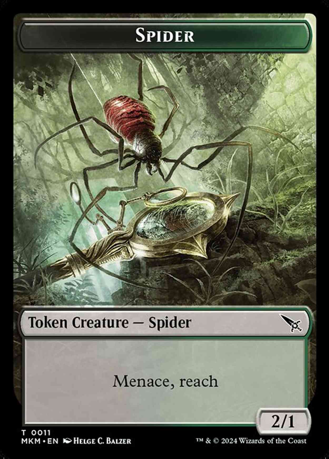 Spider Token magic card front