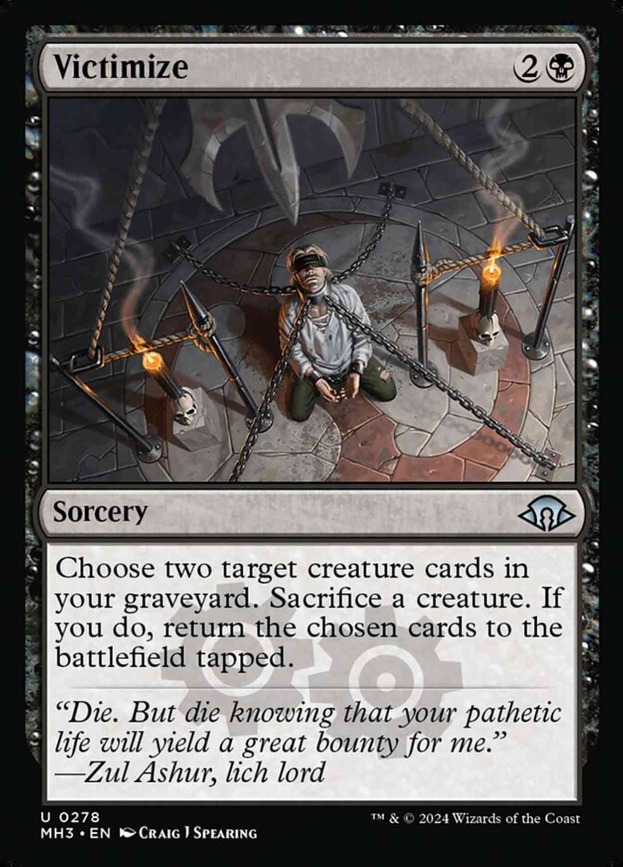 Victimize magic card front