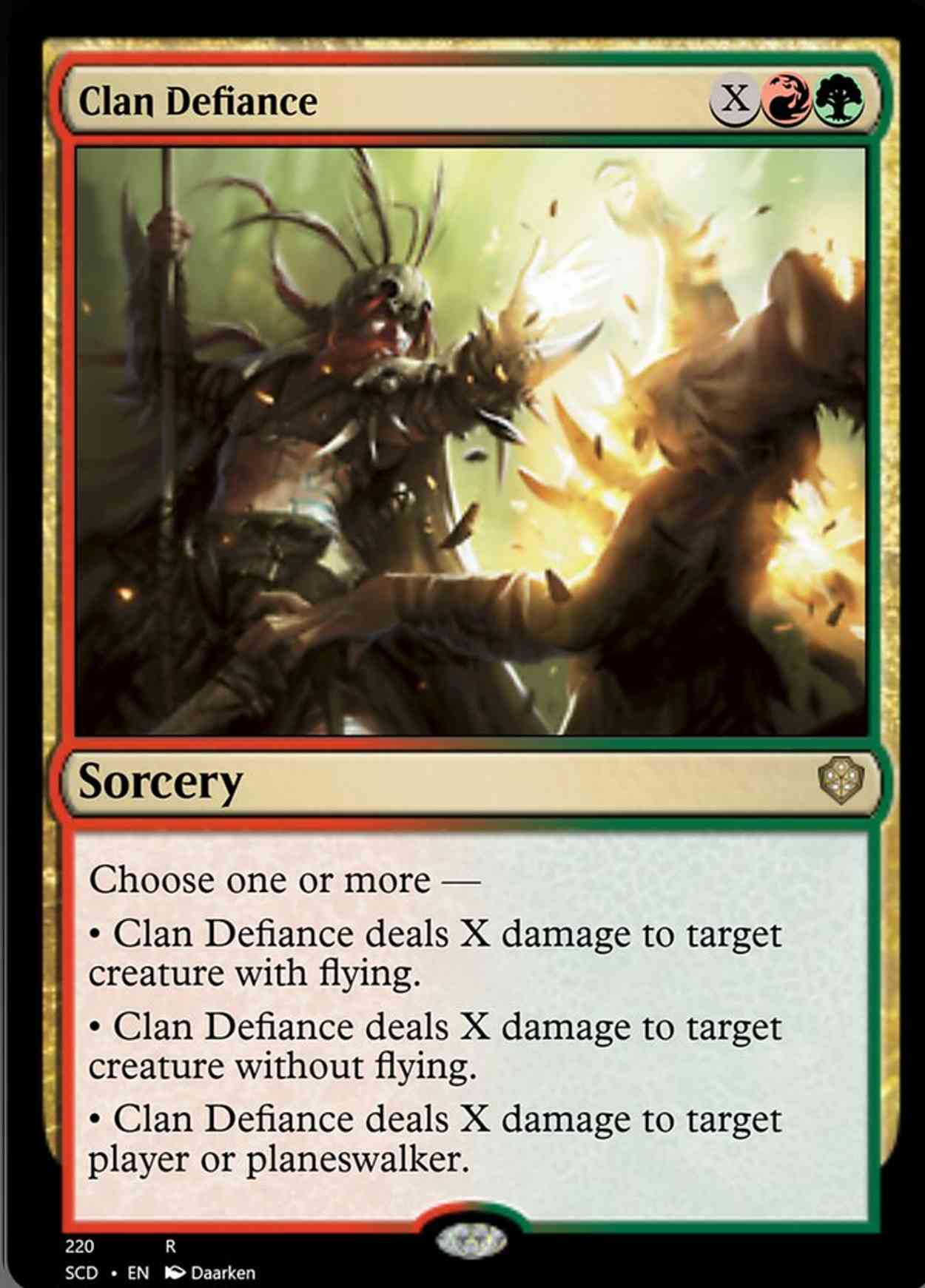 Clan Defiance magic card front