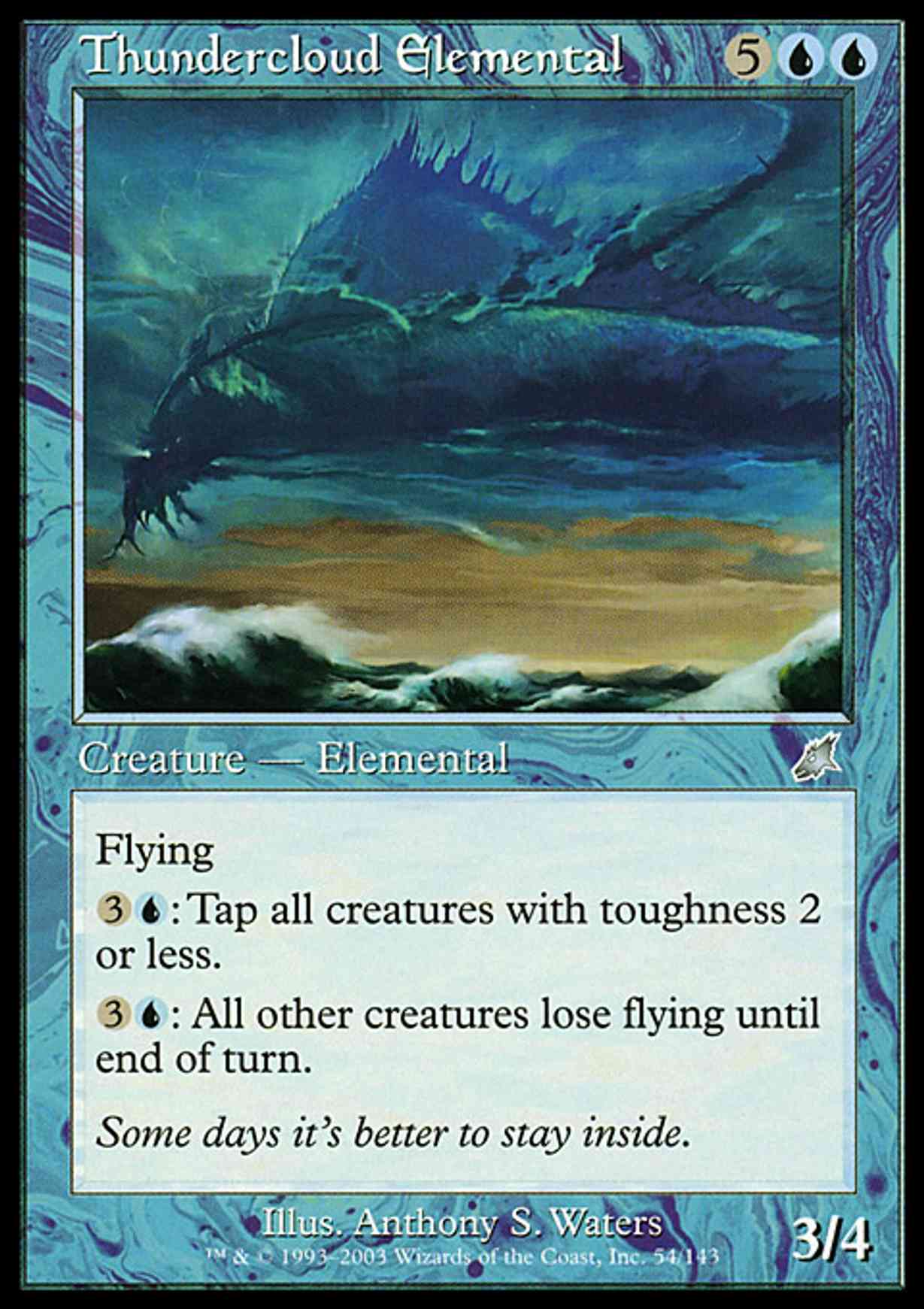 Thundercloud Elemental magic card front