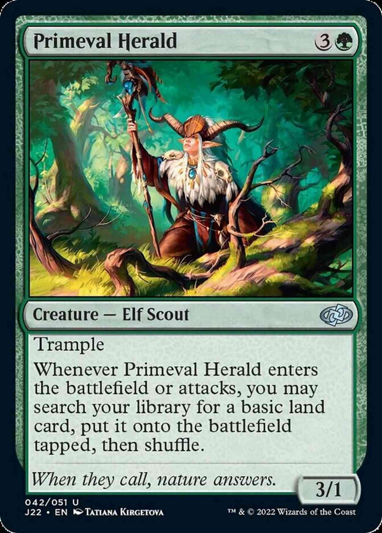 Primeval Herald magic card front