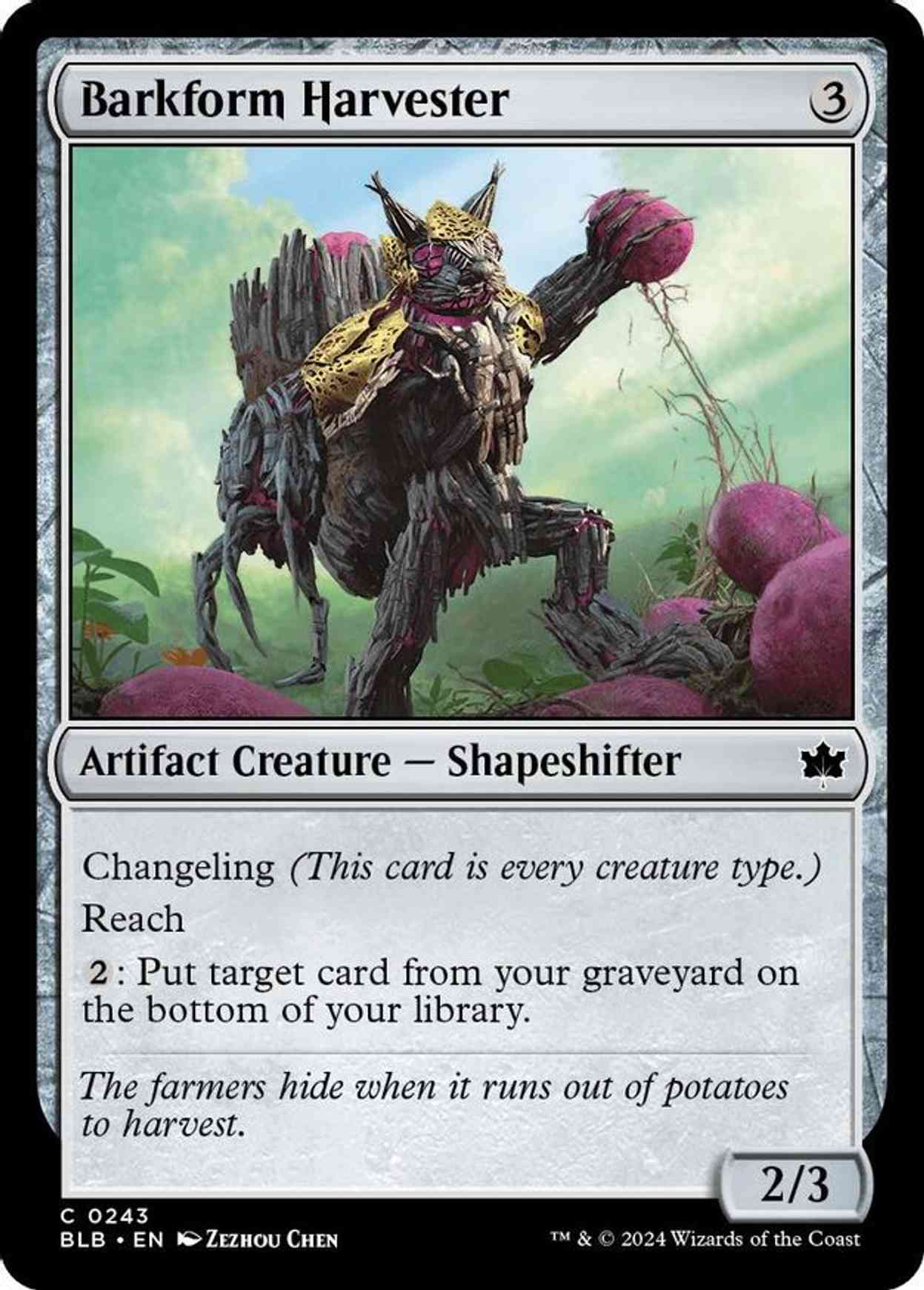 Barkform Harvester magic card front