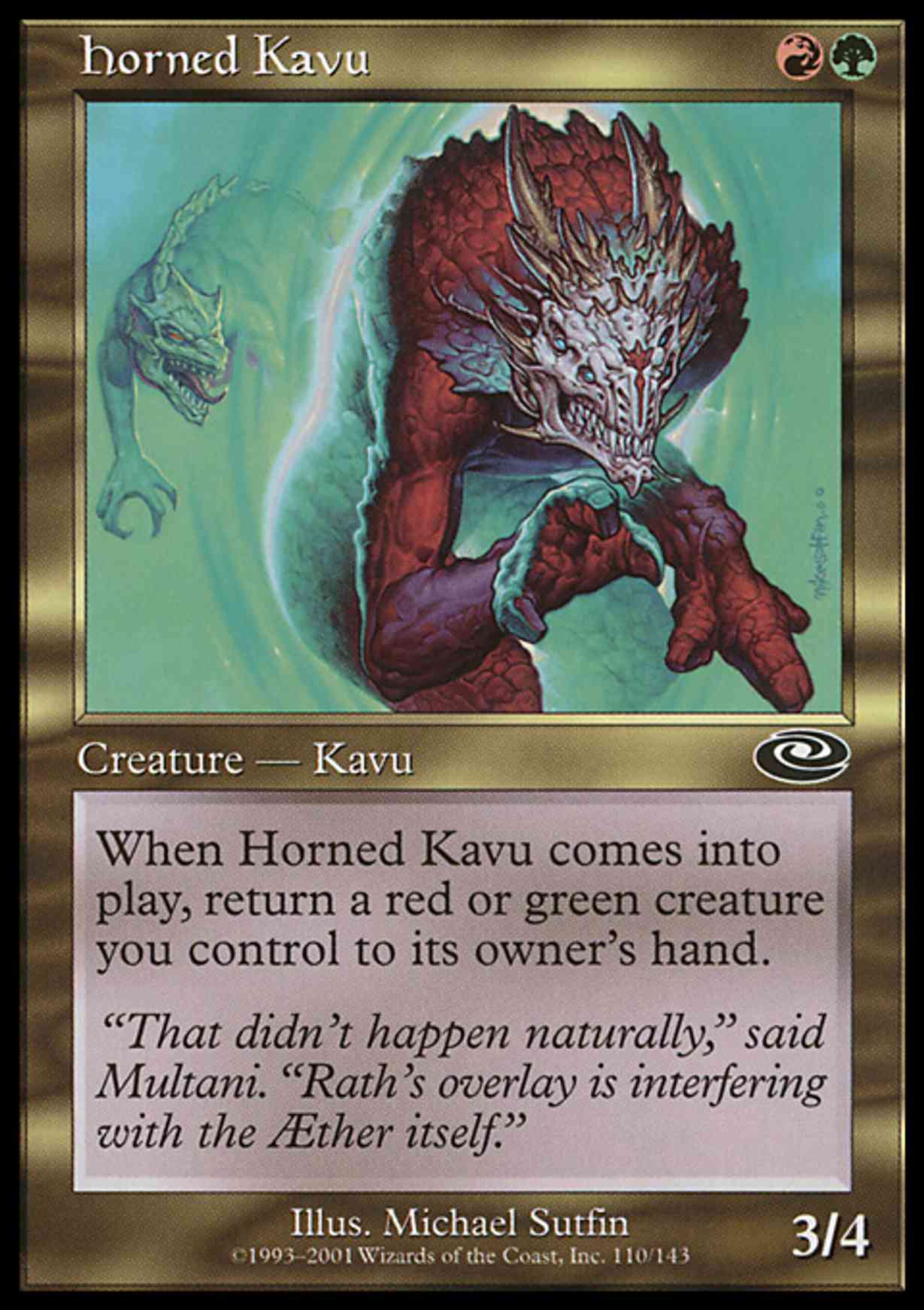 Horned Kavu magic card front