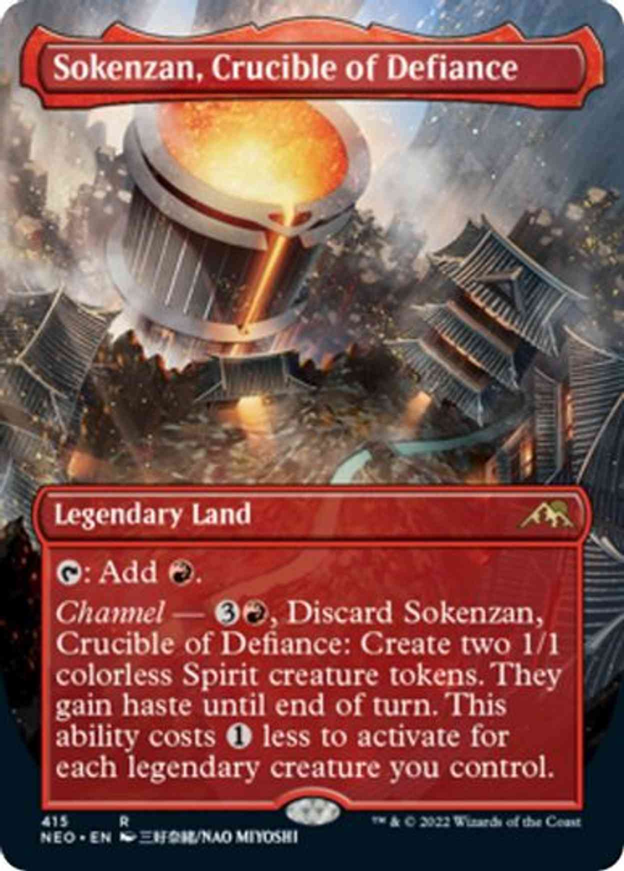 Sokenzan, Crucible of Defiance (Borderless) magic card front
