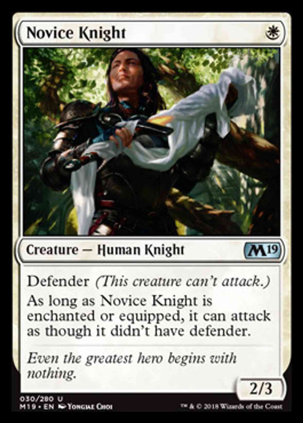 Novice Knight magic card front