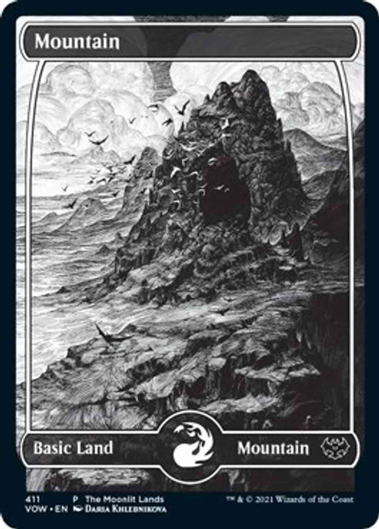 Mountain (Moonlit Land) (Foil Etched) magic card front