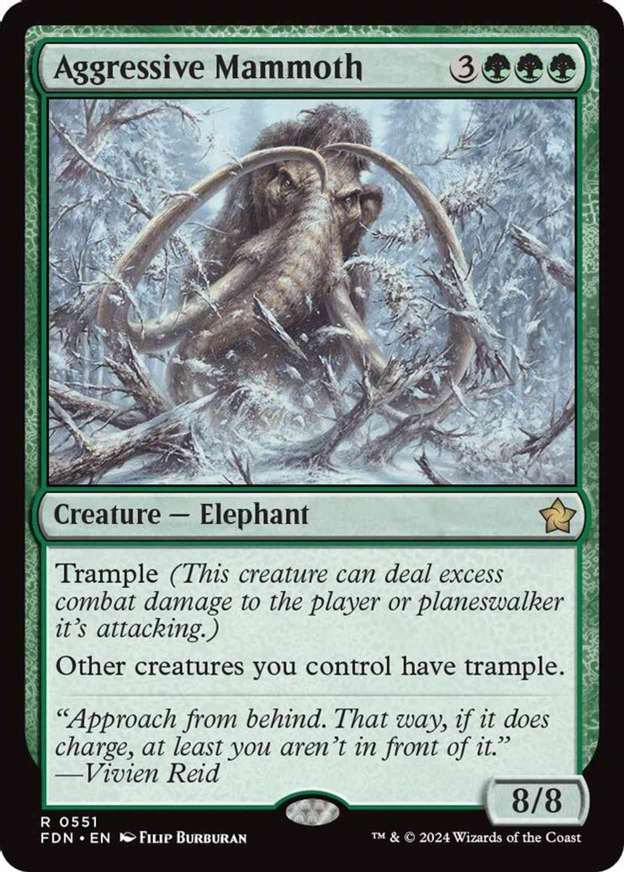 Aggressive Mammoth magic card front