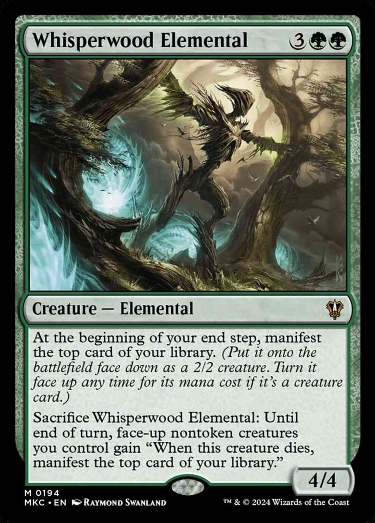 Whisperwood Elemental magic card front