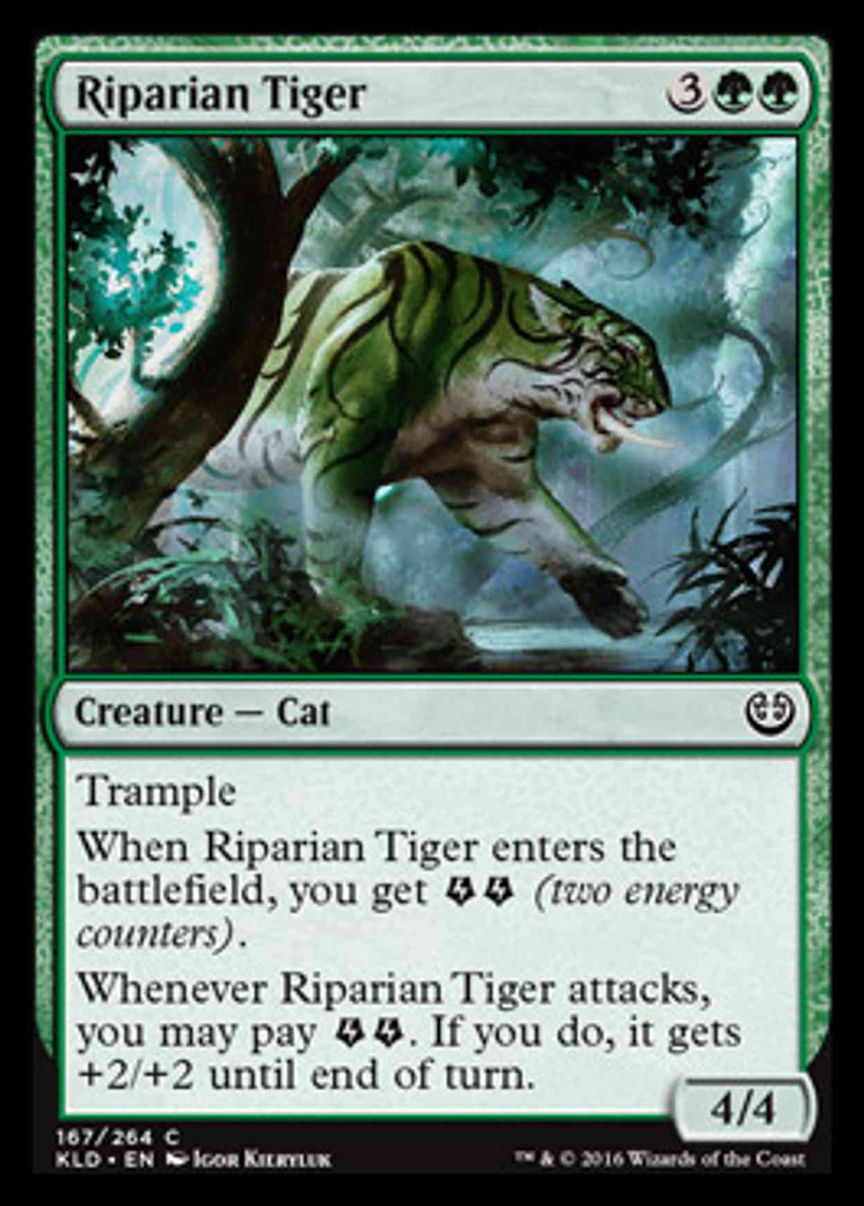 Riparian Tiger magic card front