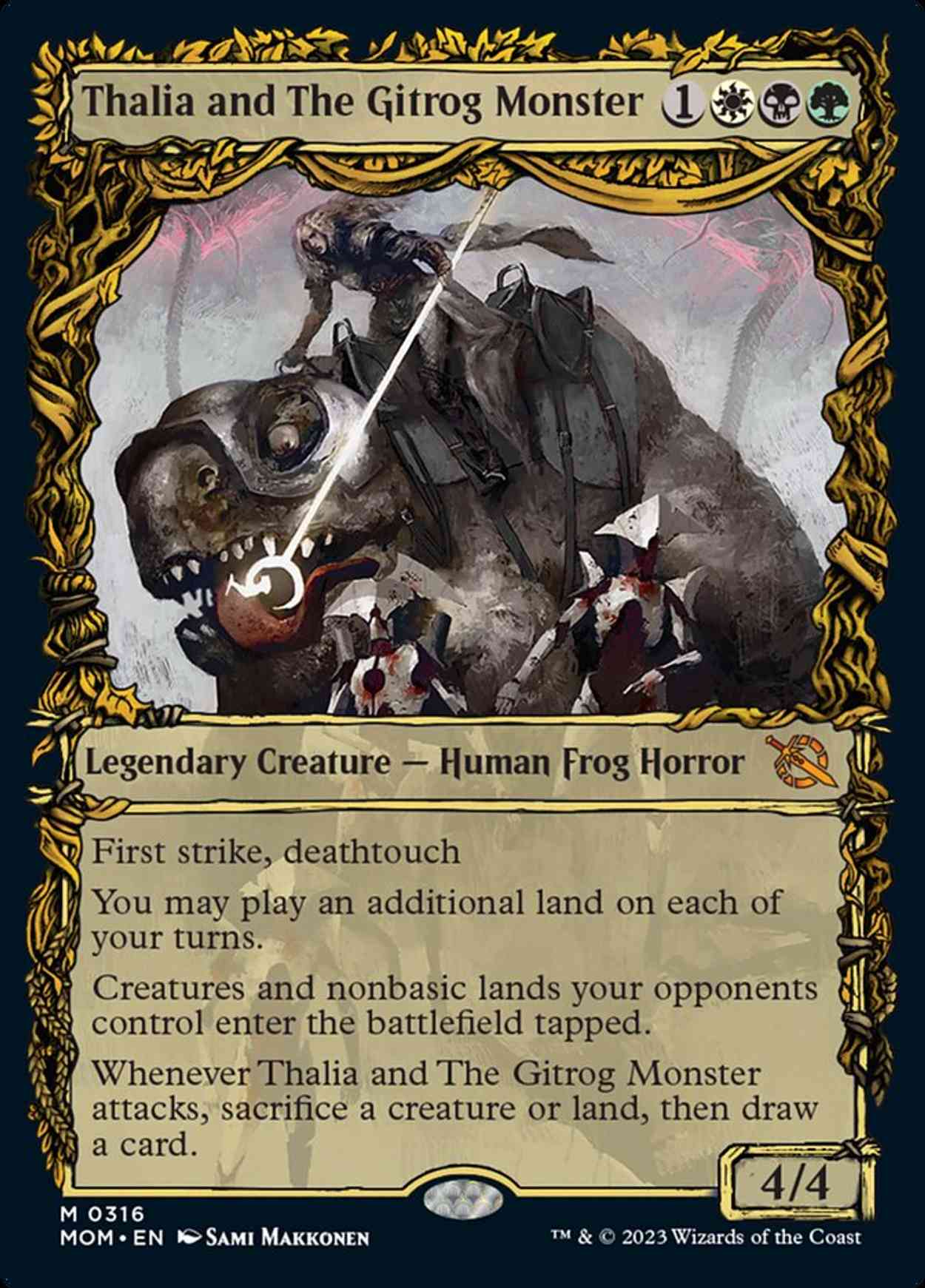 Thalia and The Gitrog Monster (Showcase) magic card front