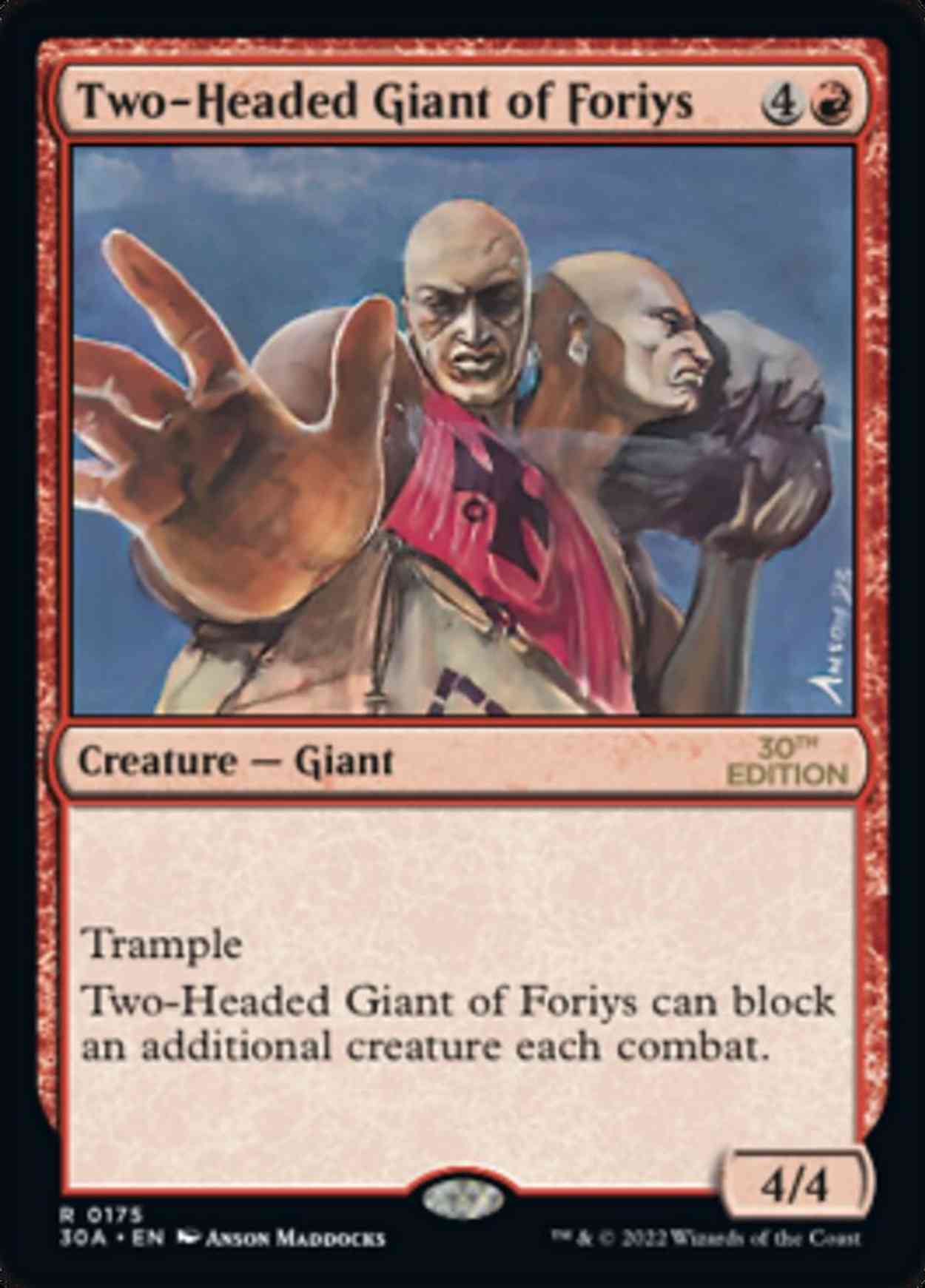 Two-Headed Giant of Foriys Price from mtg 30th Anniversary Edition